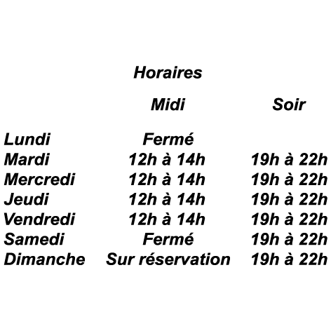 Adhésif horaires resto